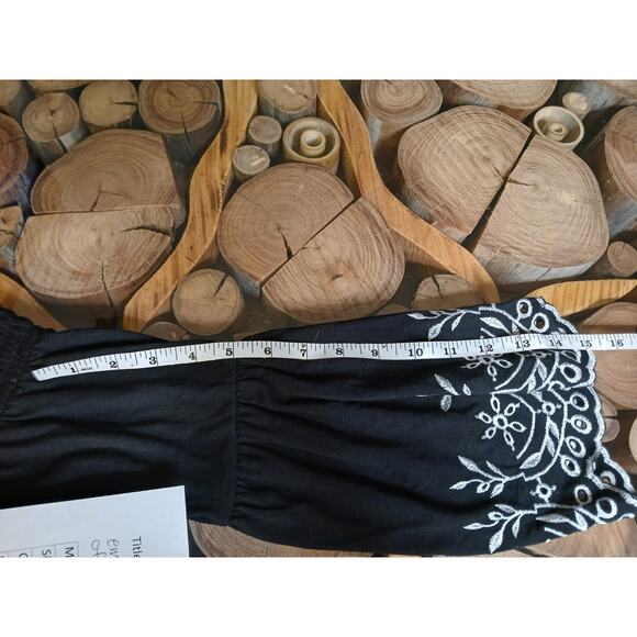 White House Black Market WHBM Embroidered Peasant Blouse Off Shoulder XS - Picture 6 of 10